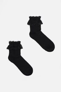Dangerfield NZ - Black Lace Top Sock - black
