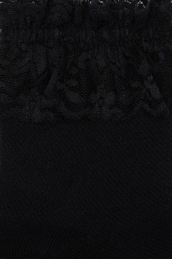 Dangerfield NZ - Black Lace Top Sock - black