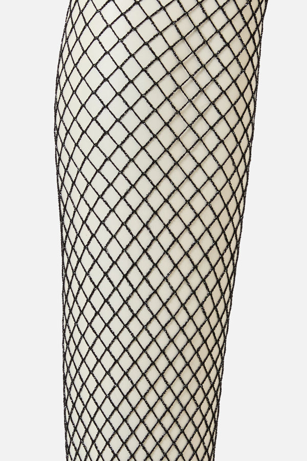 Dangerfield NZ - Silver Glitter Fishnets - black
