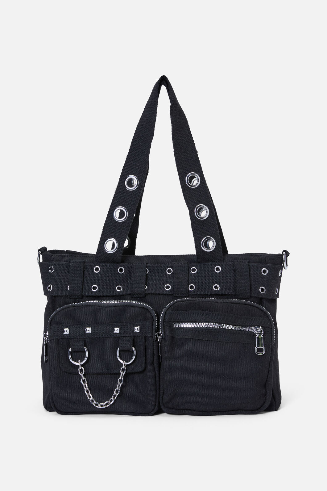 Dangerfield NZ - Canvas Stud Pocket Bag - black