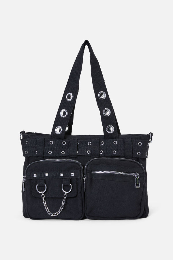 Dangerfield NZ - Canvas Stud Pocket Bag - black