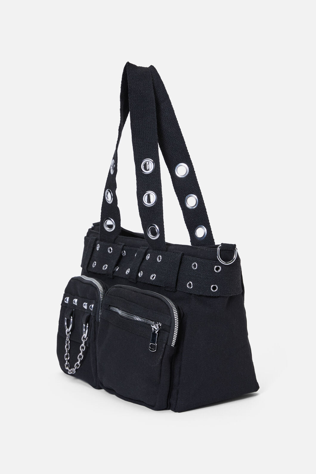 Dangerfield NZ - Canvas Stud Pocket Bag - black