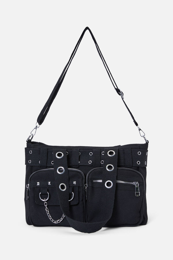 Dangerfield NZ - Canvas Stud Pocket Bag - black