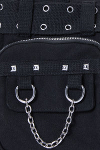 Dangerfield NZ - Canvas Stud Pocket Bag - black