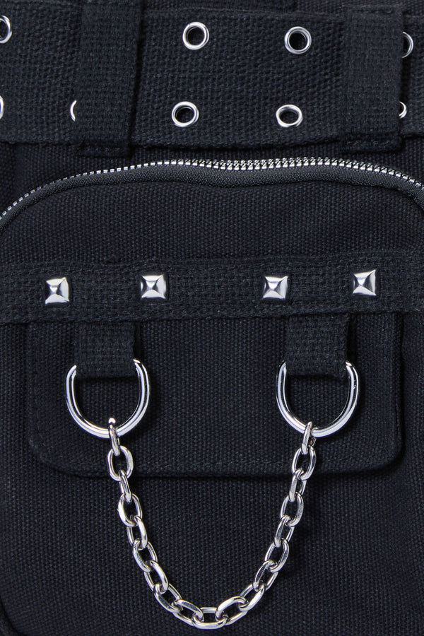 Dangerfield NZ - Canvas Stud Pocket Bag - black