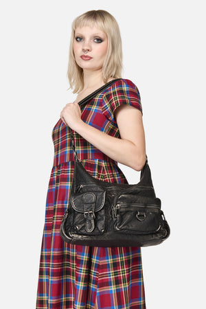 Dangerfield NZ - Distressed Black Zip Bag - black
