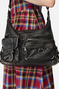 Dangerfield NZ - Distressed Black Zip Bag - black