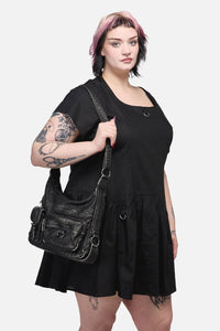 Dangerfield NZ - Distressed Black Zip Bag - black