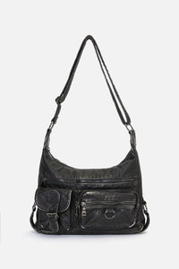 Dangerfield NZ - Distressed Black Zip Bag - black