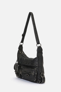 Dangerfield NZ - Distressed Black Zip Bag - black
