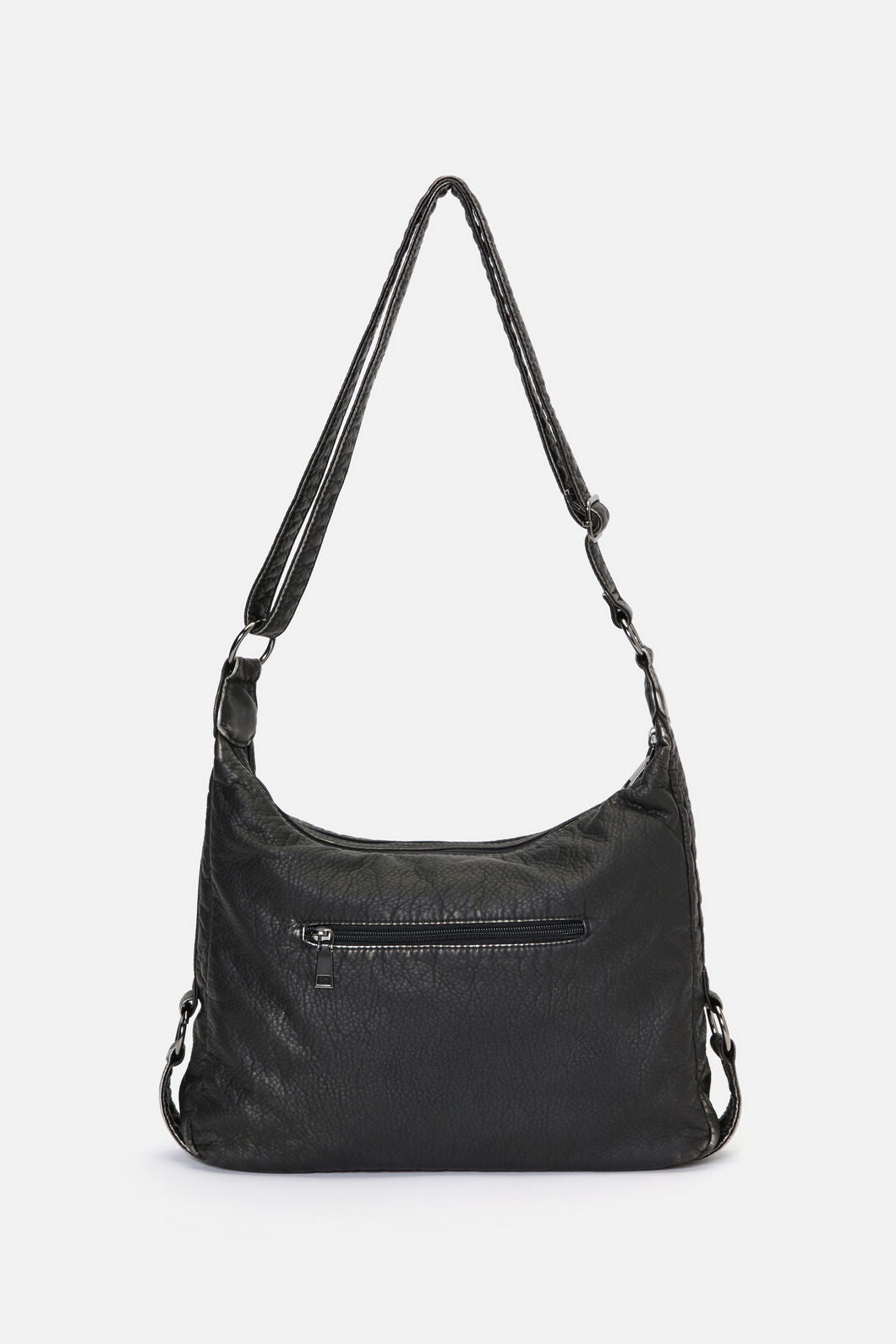 Dangerfield NZ - Distressed Black Zip Bag - black
