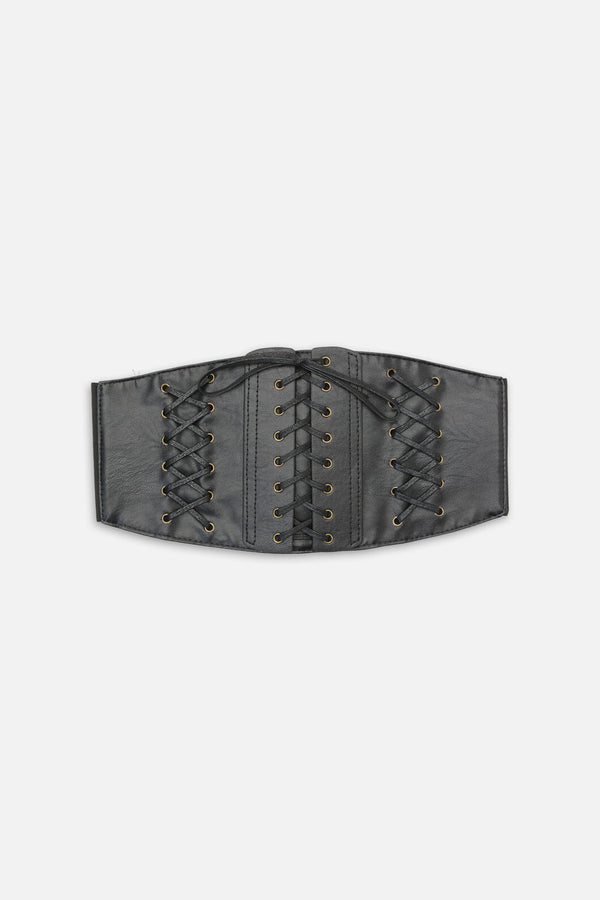 Dangerfield NZ - Corset Lace Up Belt - black