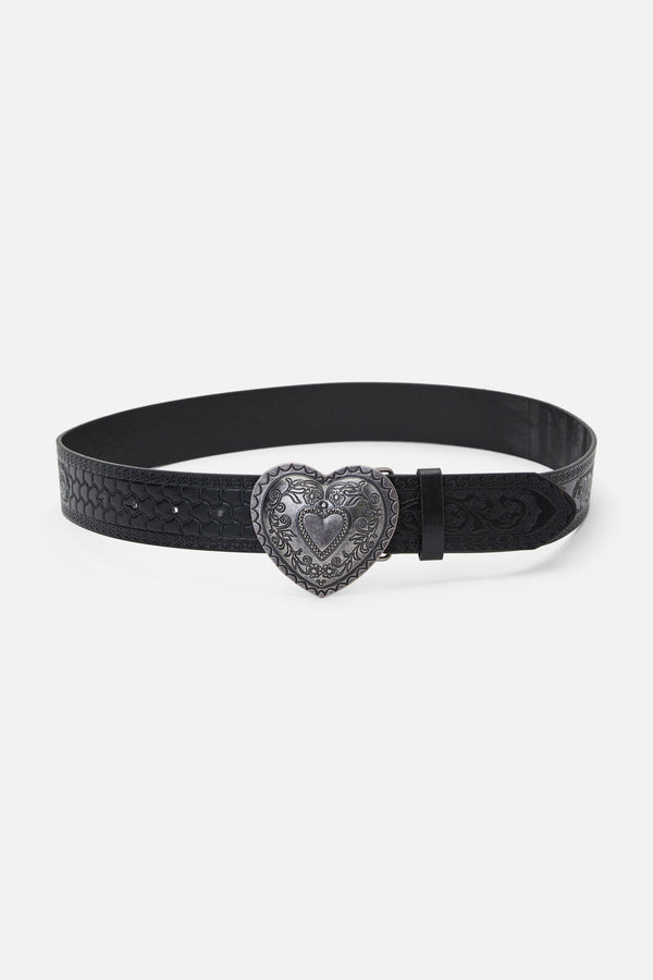 Dangerfield NZ - Etched Heart Belt - black