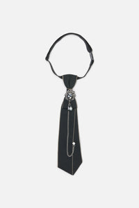Dangerfield NZ - Adjustable Neck Tie With Charm - black