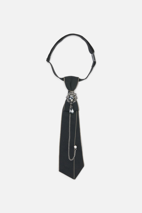 Dangerfield NZ - Adjustable Neck Tie With Charm - black