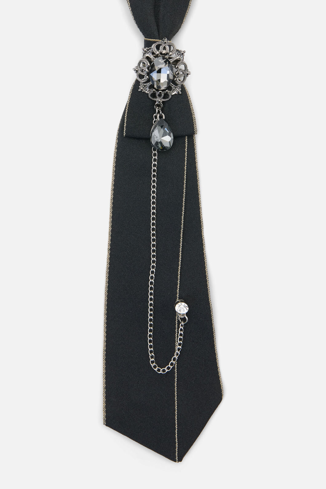 Dangerfield NZ - Adjustable Neck Tie With Charm - black
