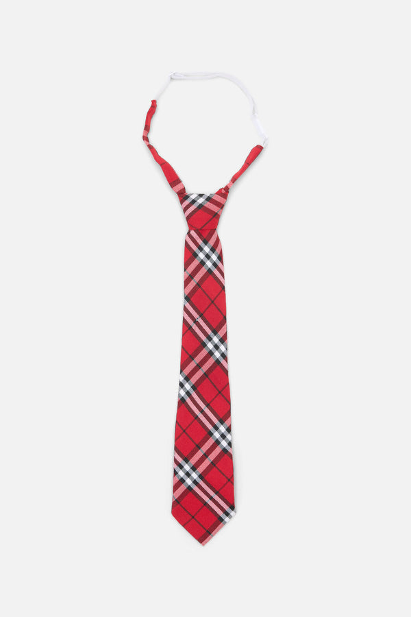 Dangerfield NZ - Tartan Adjustable Neck Tie - red-white