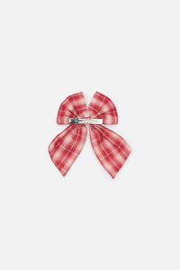 Dangerfield NZ - Check Bow Slide Hair Clip - red-white