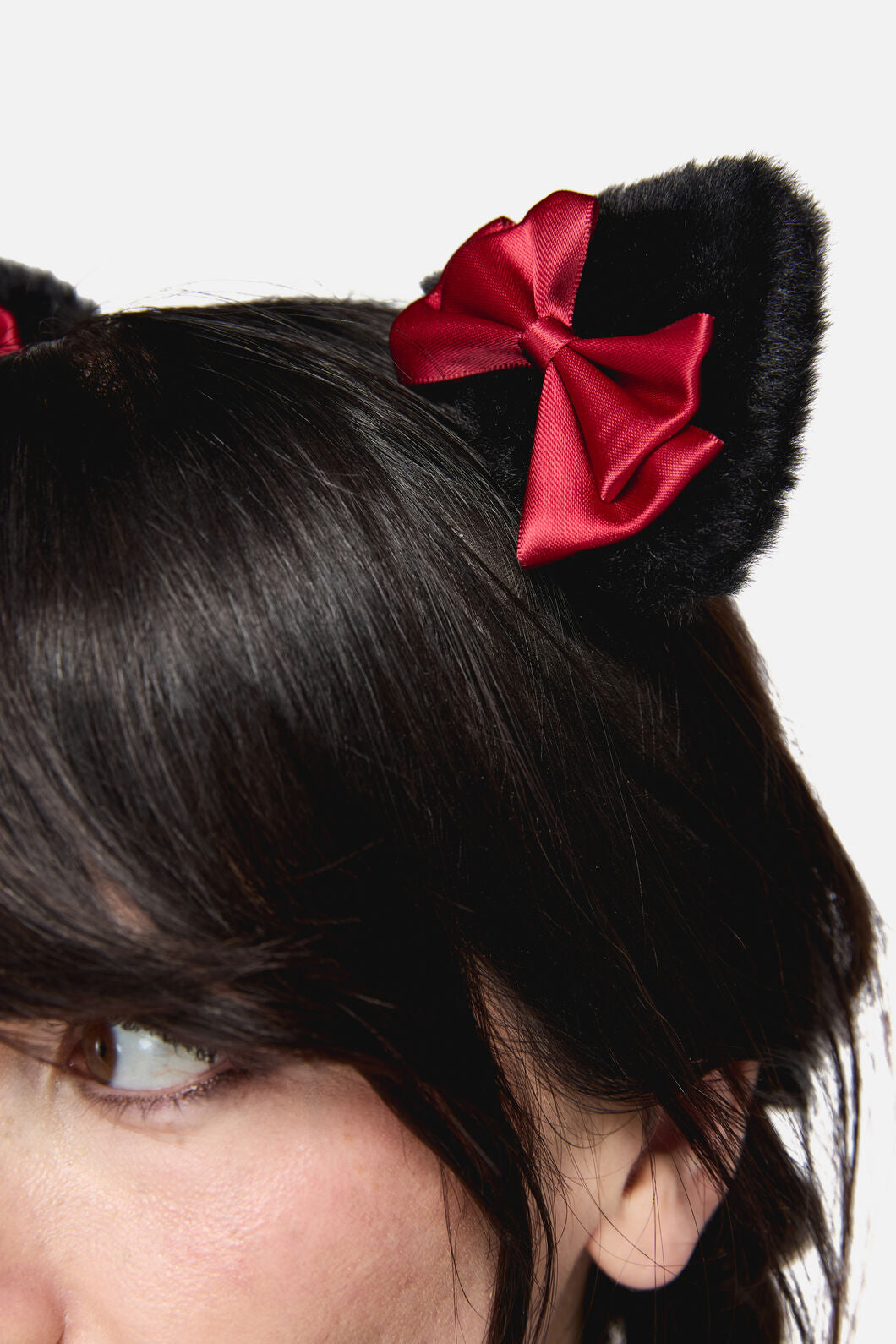Dangerfield NZ - Faux Fur Ears Hair Clips - black-red