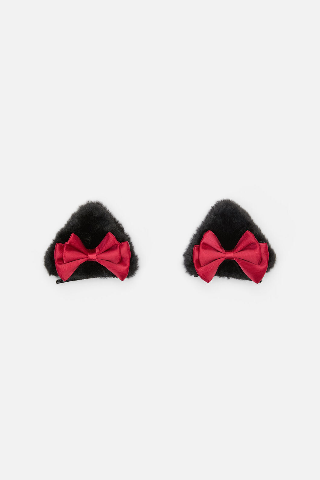 Dangerfield NZ - Faux Fur Ears Hair Clips - black-red