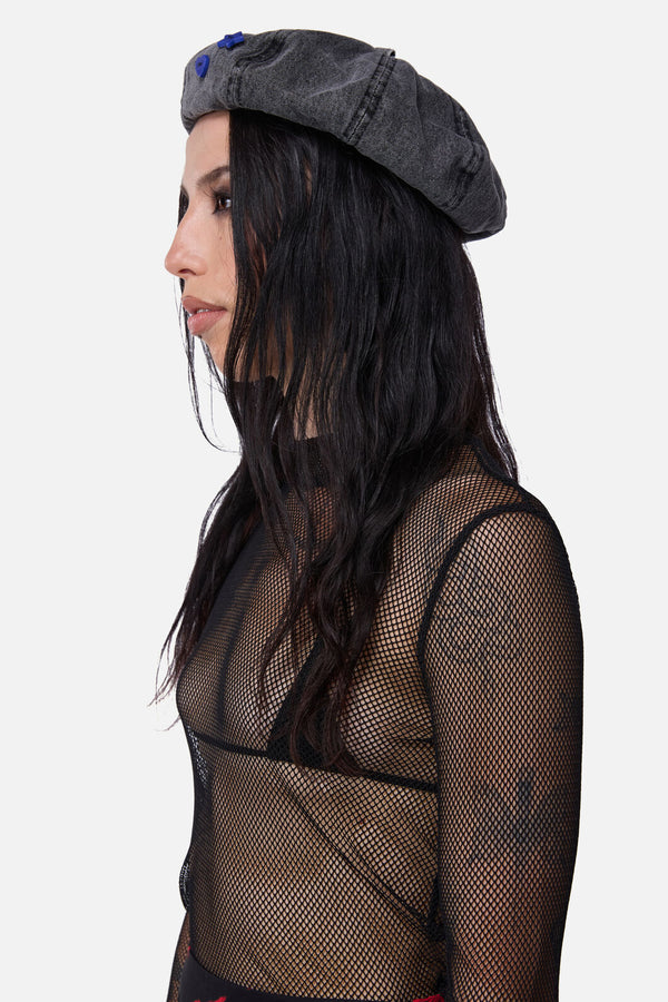 Dangerfield NZ - Whirl Denim Beret - grey