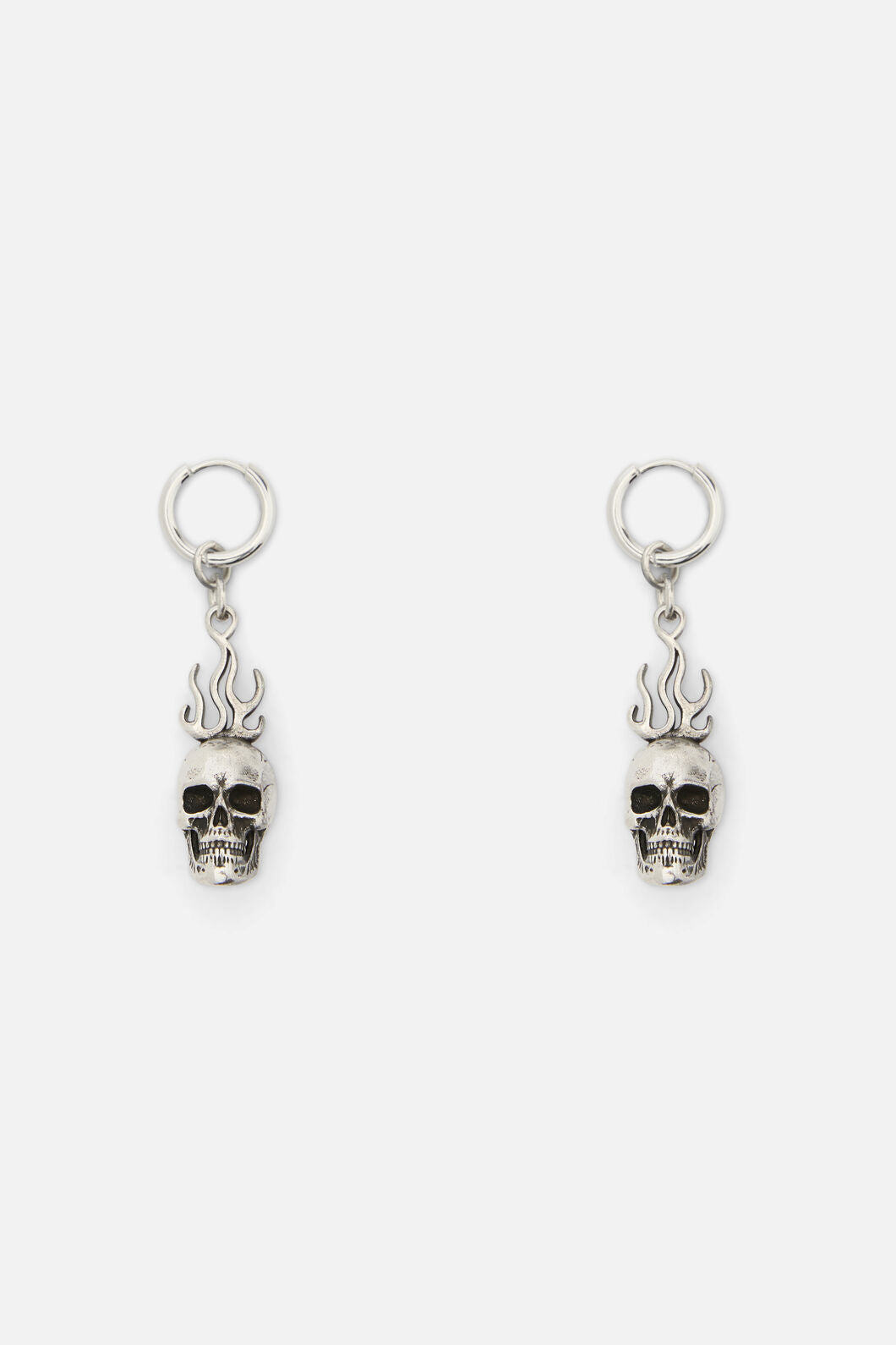 Dangerfield NZ - Flaming Skull Earrings - silver
