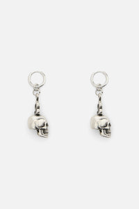 Dangerfield NZ - Flaming Skull Earrings - silver