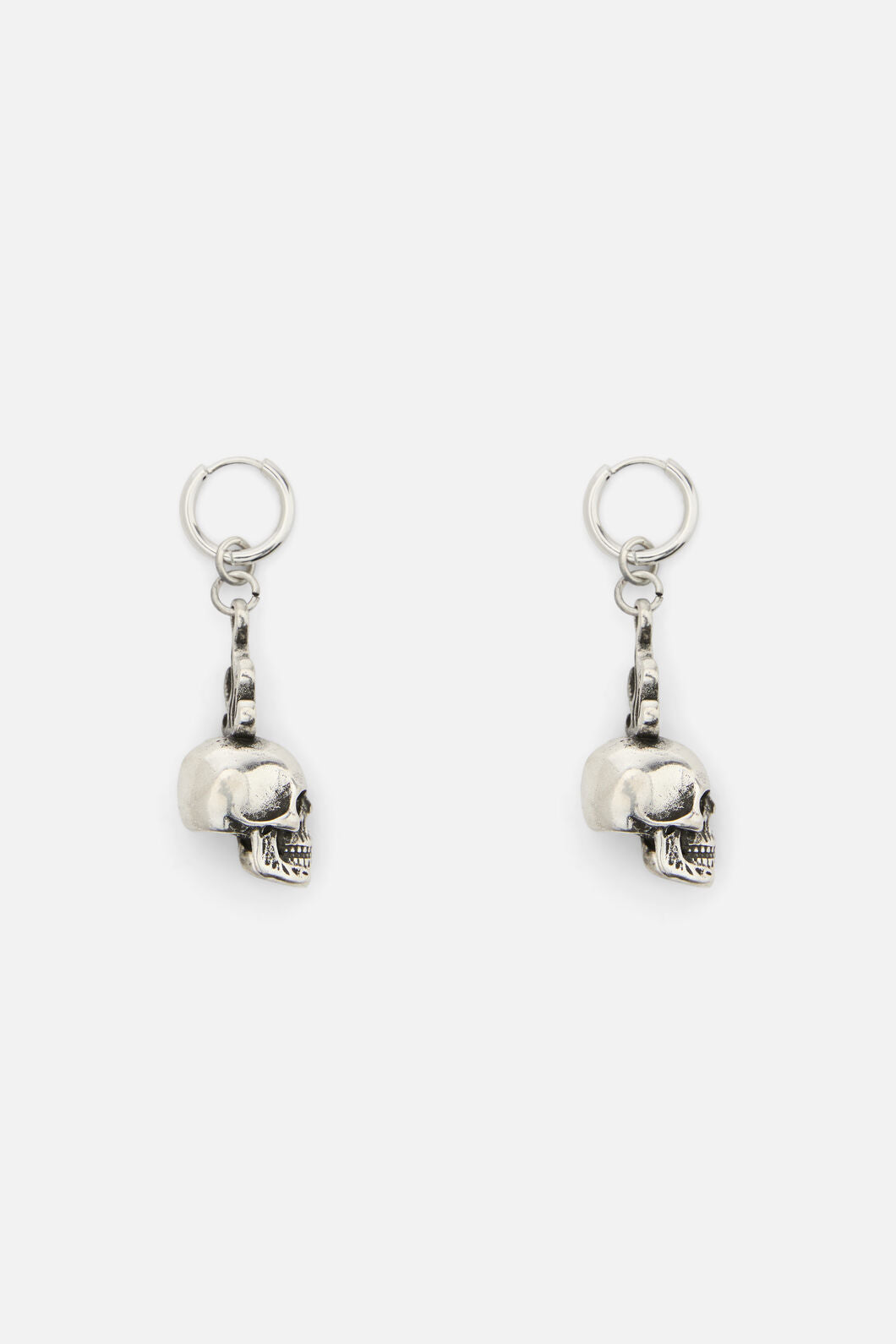 Dangerfield NZ - Flaming Skull Earrings - silver