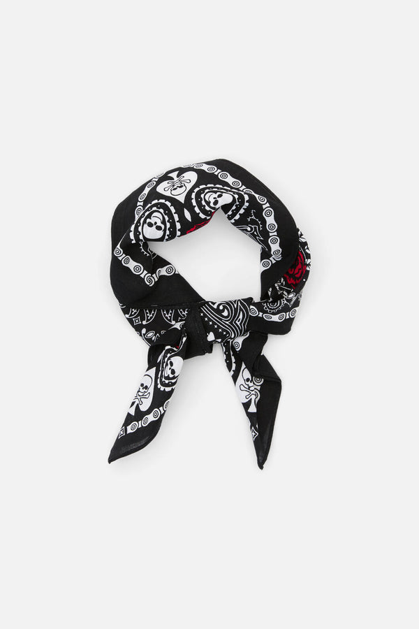 Dangerfield NZ - Skulls & Roses Cotton Bandana - black
