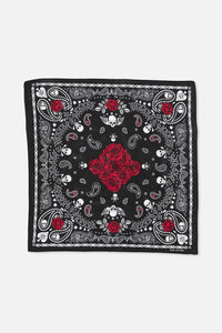 Dangerfield NZ - Skulls & Roses Cotton Bandana - black