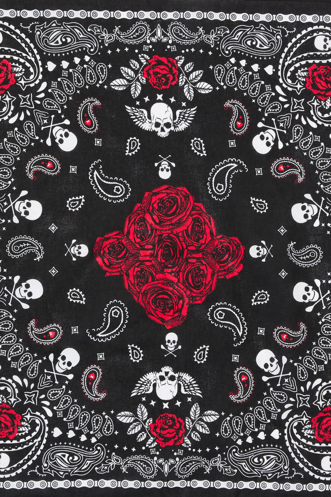 Dangerfield NZ - Skulls & Roses Cotton Bandana - black