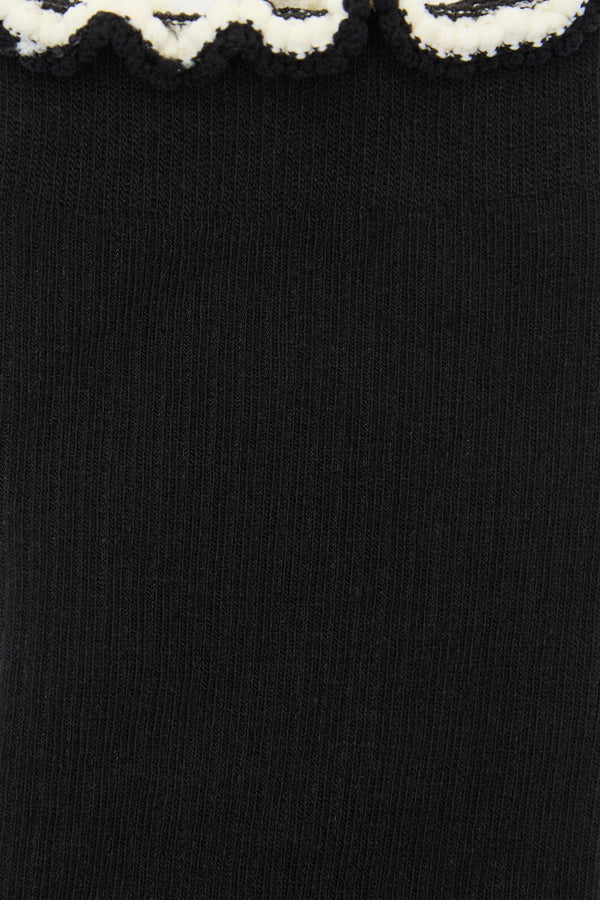 Dangerfield NZ - Black Frill Top Sock - black