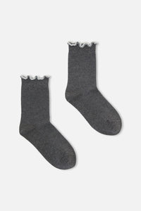 Dangerfield NZ - Grey Frill Top Sock - grey