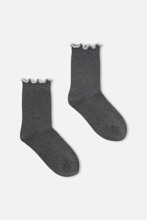 Dangerfield NZ - Grey Frill Top Sock - grey