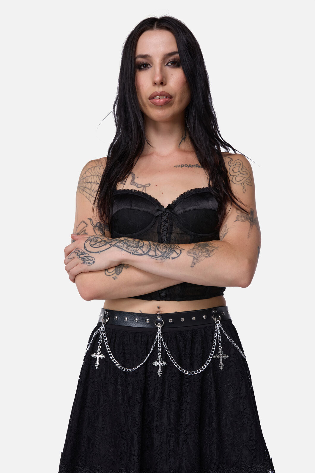 Dangerfield NZ - Chain & Crosses Belt - black