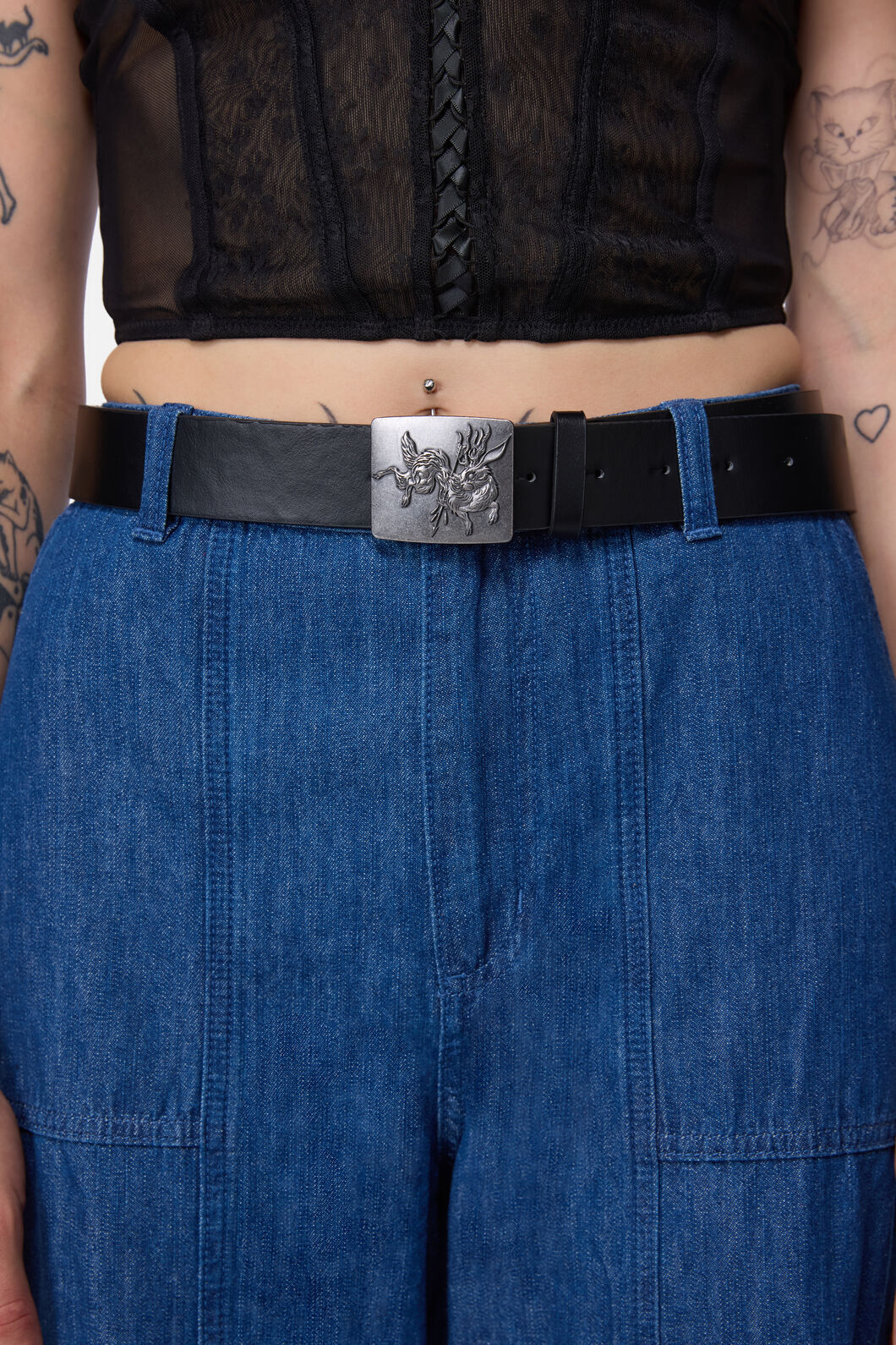 Dangerfield NZ - Jackalope Goth Buckle Belt - black