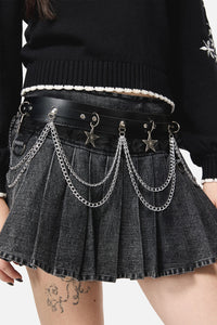 Dangerfield NZ - Stars Lace Chain Waist Belt - black