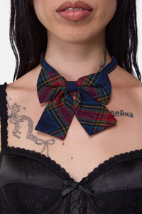 Dangerfield NZ - Antler Goth Tartan Bow Tie - blue