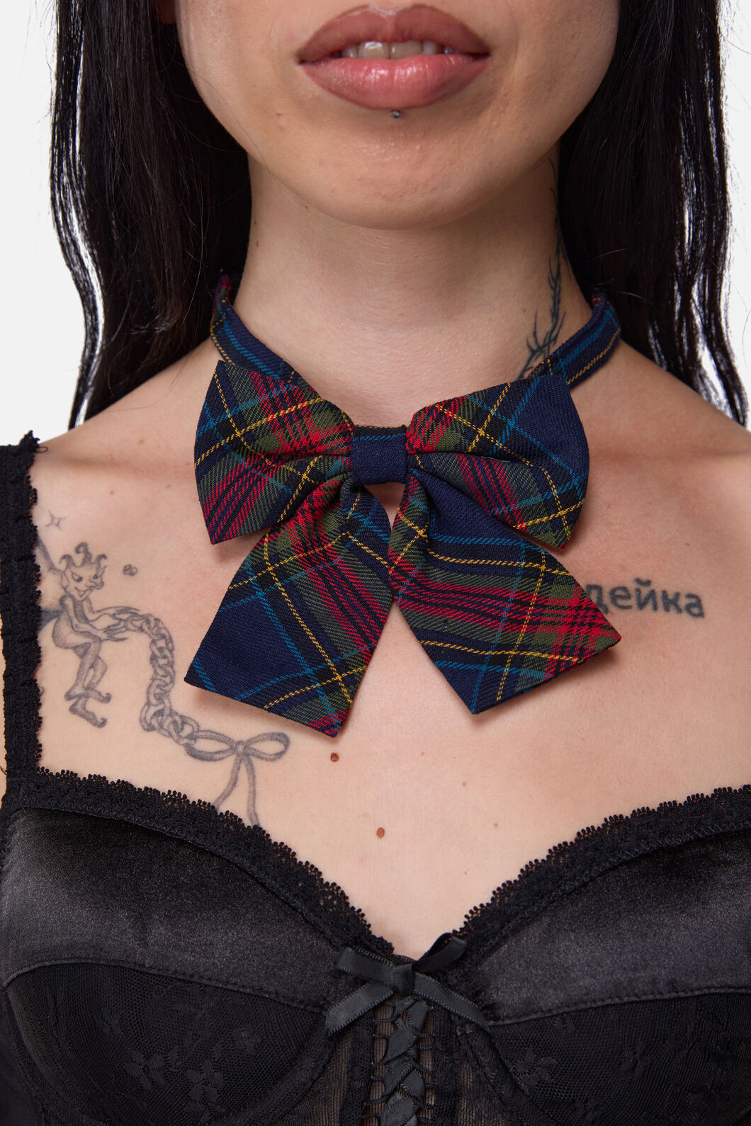 Dangerfield NZ - Antler Goth Tartan Bow Tie - blue
