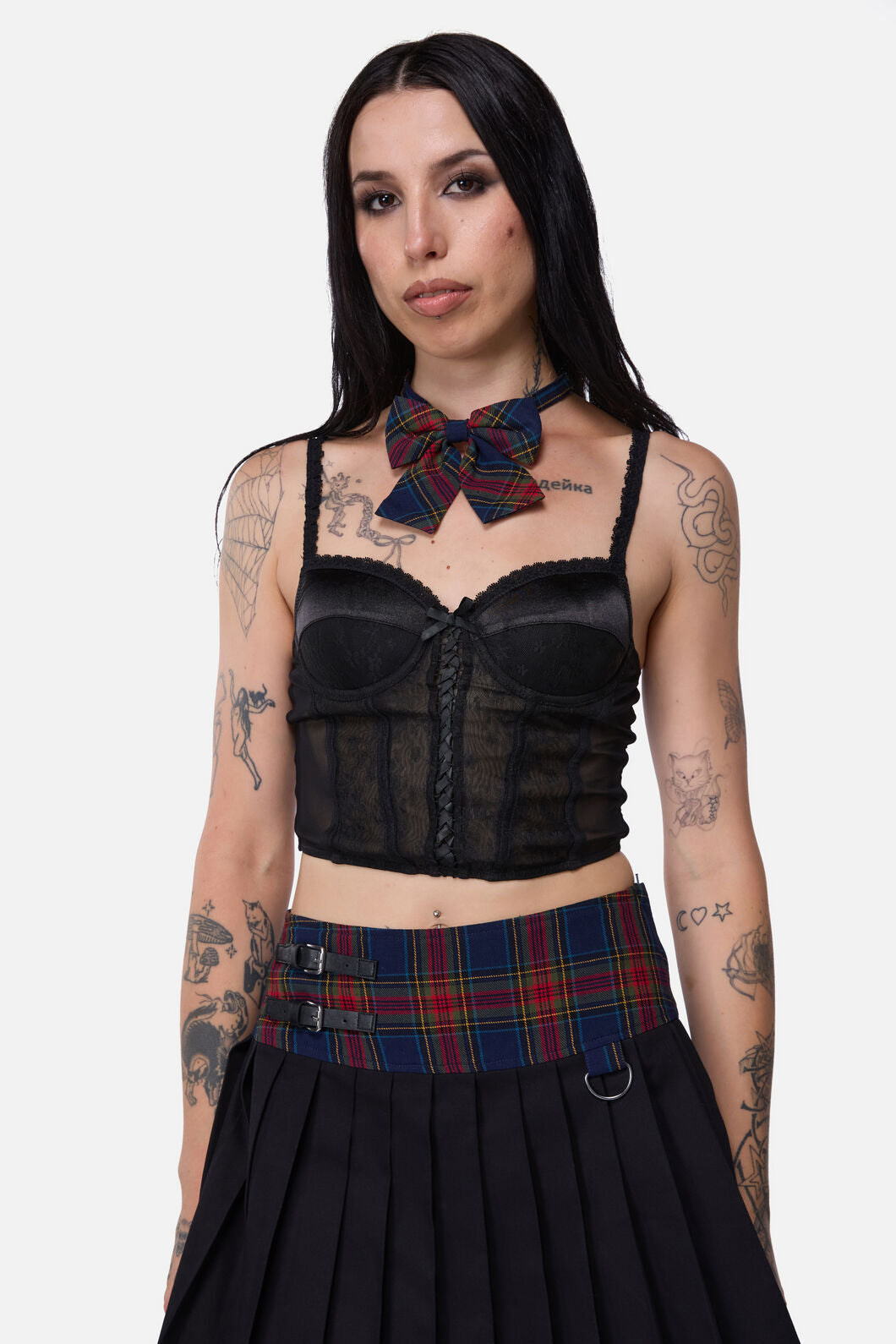 Dangerfield NZ - Antler Goth Tartan Bow Tie - blue
