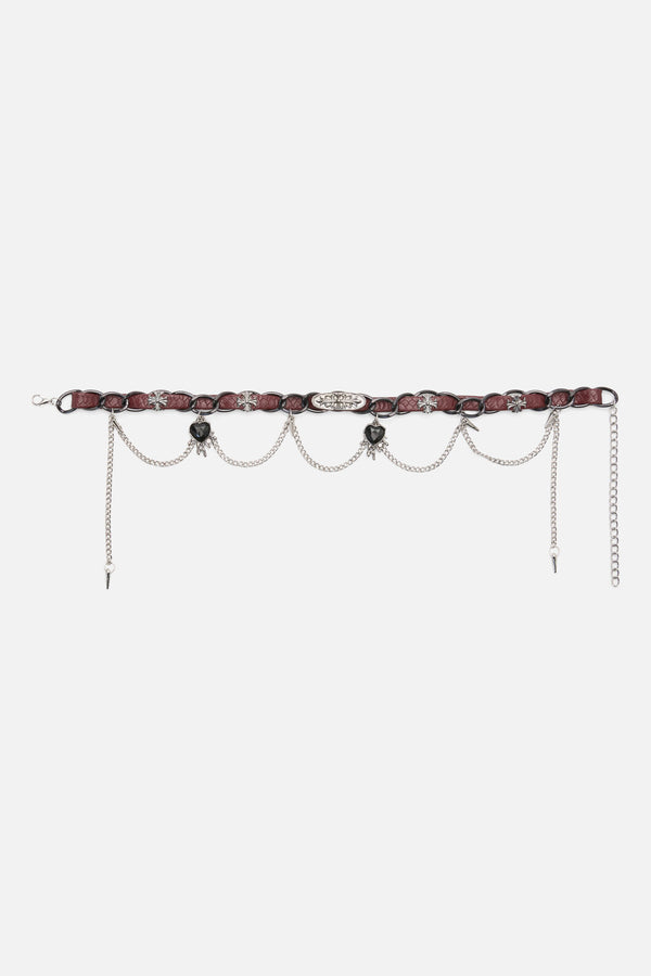 Dangerfield NZ - Charm Choker - dark-red