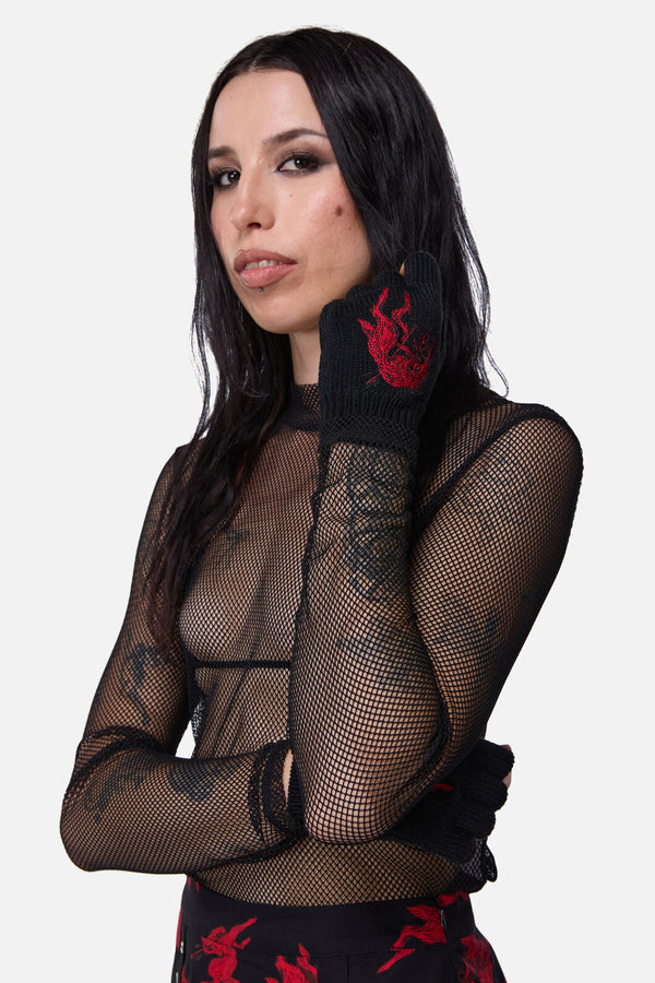 Dangerfield NZ - Jackalope Fingerless Gloves - black