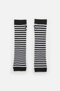 Dangerfield NZ - Striped Long Fingerless Gloves - black-white