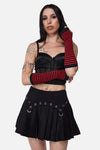 Dangerfield NZ - Striped Long Fingerless Gloves - black-red