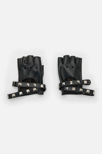 Dangerfield NZ - Stud Faux LeatherFngrlessGlve - black