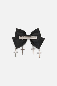 Dangerfield NZ - Bow Cross Slide Hair Clip - black