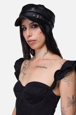 Dangerfield NZ - PU Peak Hat - black