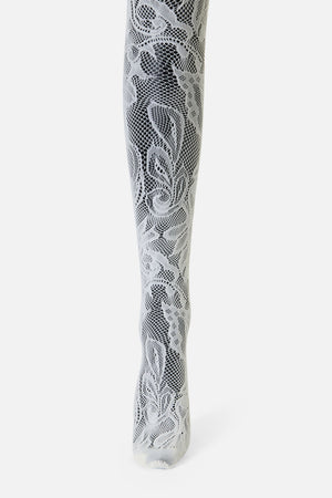 Dangerfield NZ - Cream Swirls Fishnet Tights - cream