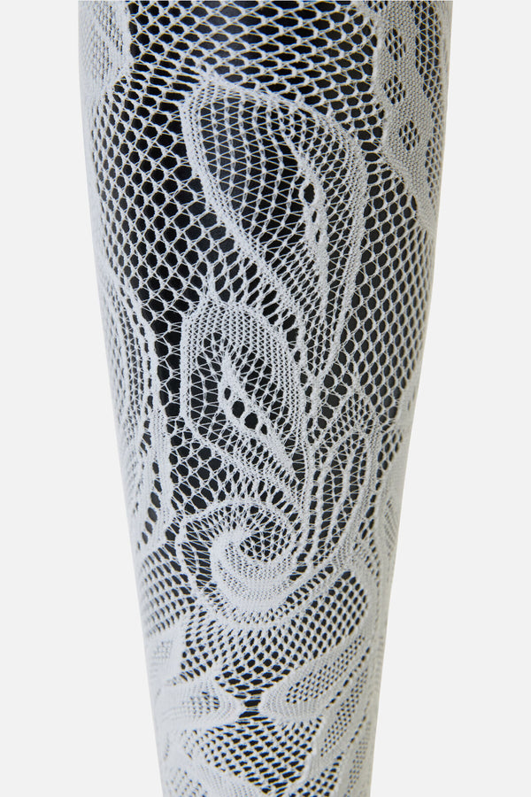 Dangerfield NZ - Cream Swirls Fishnet Tights - cream