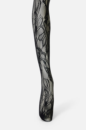 Dangerfield NZ - Black Swirls Fishnet Tights - black